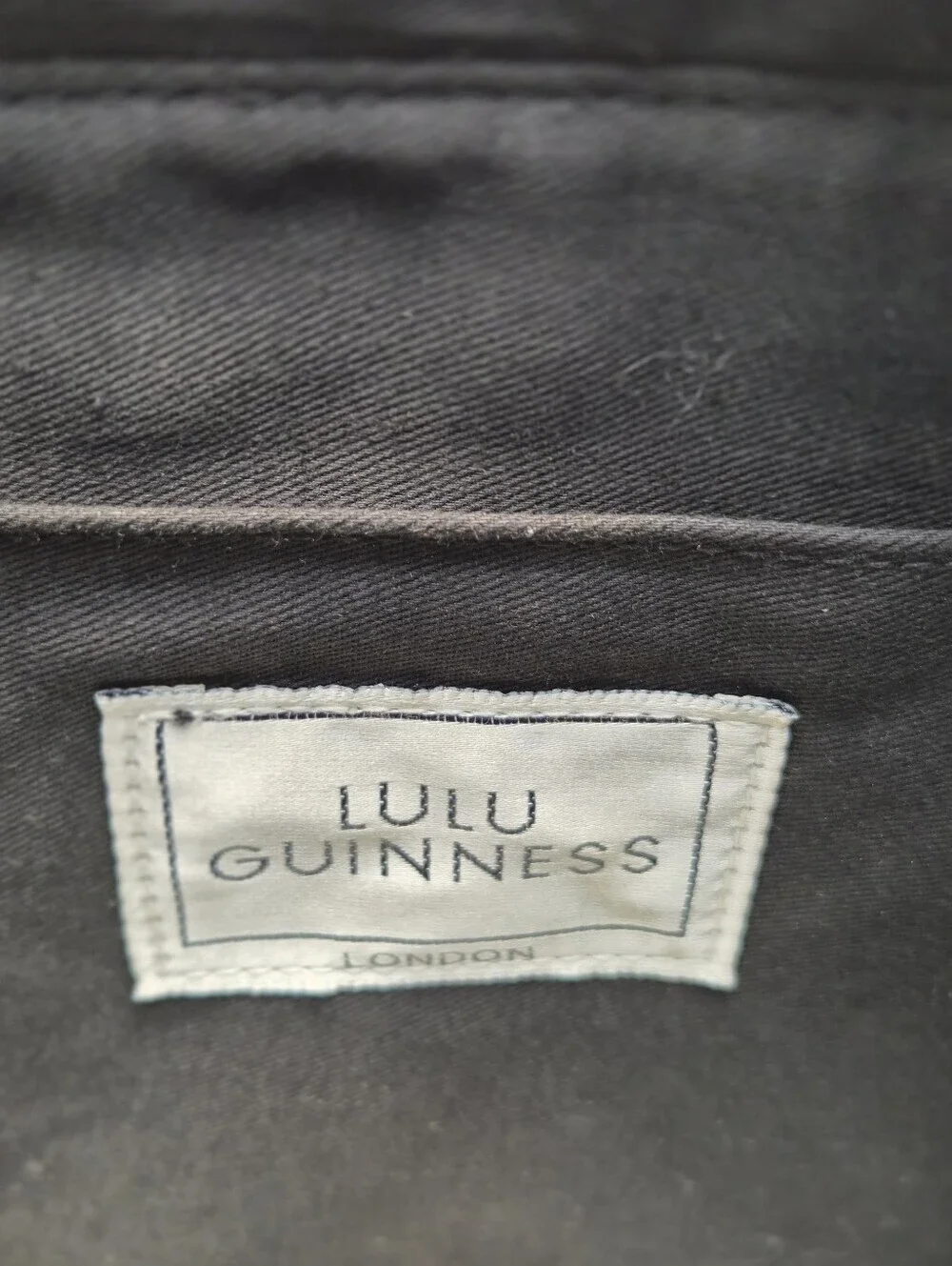 VTG Lulu Guinness Black Wool Felt Poppy Tote Bag Handbag Red Floral Embroidered